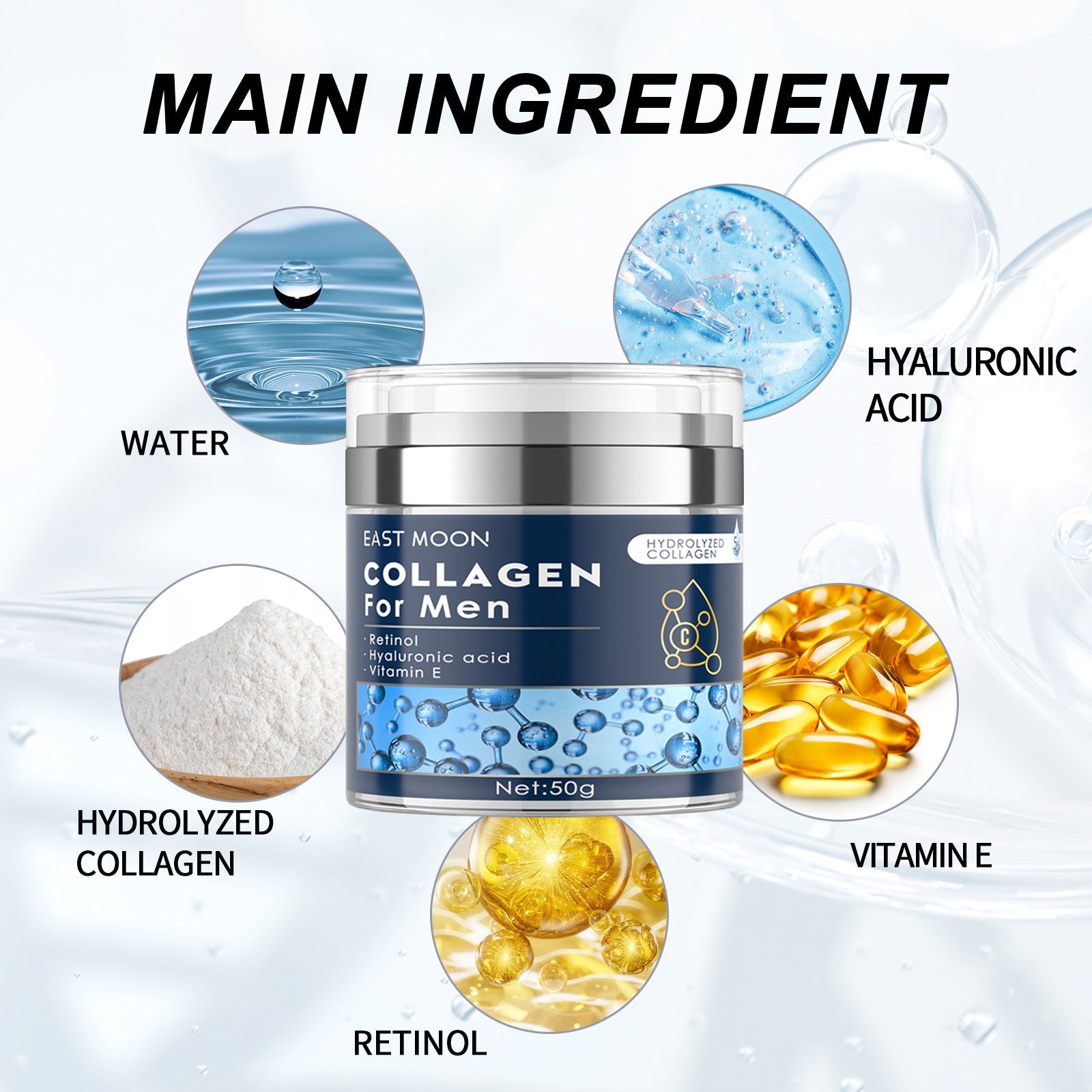 East Moon Collagen Cream, Fade Fine Lines Wrinkle Tight Facial Skin